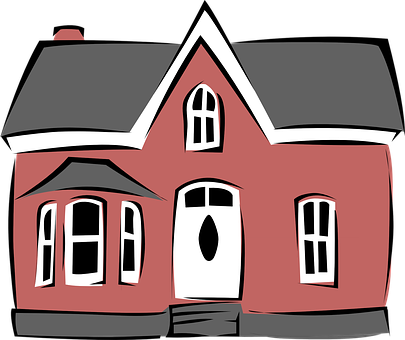 Red Cartoon House Illustration