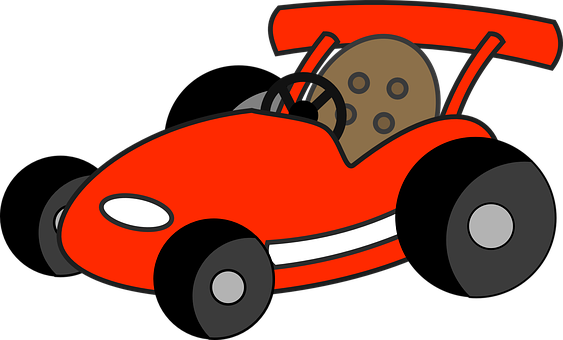 Red Cartoon Race Car