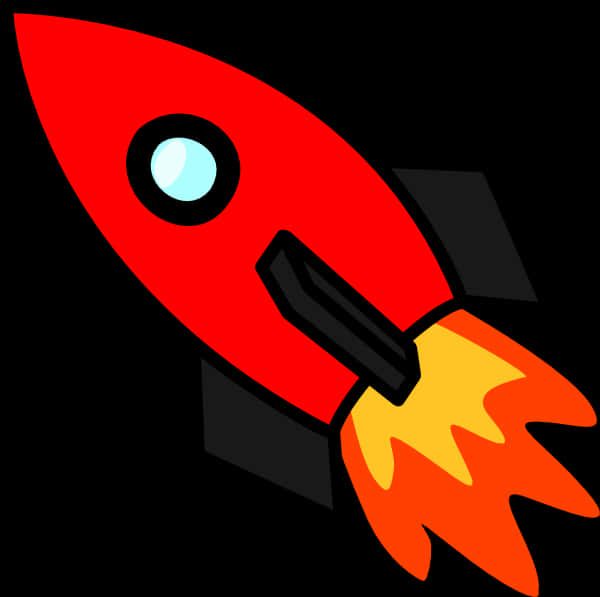 Red Cartoon Rocket Clipart