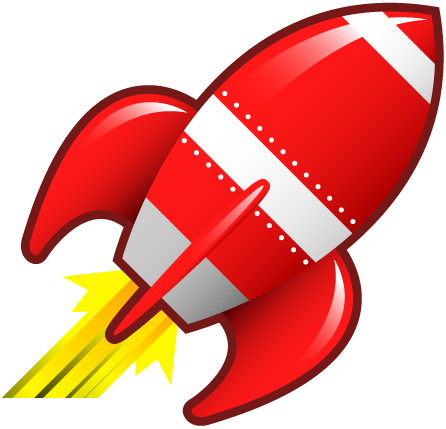 Red Cartoon Rocket Icon