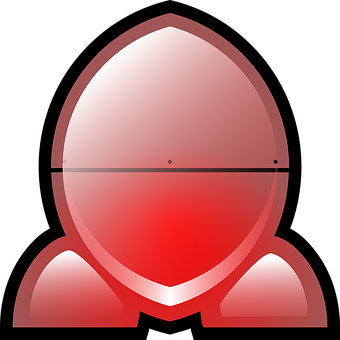 Red Cartoon Rocket Icon