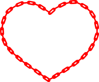 Red Chain Heart Outline