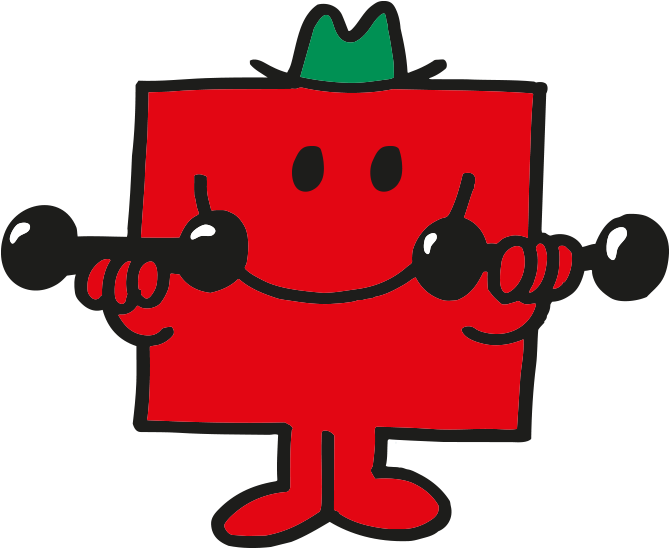 Red Character Lifting Weights