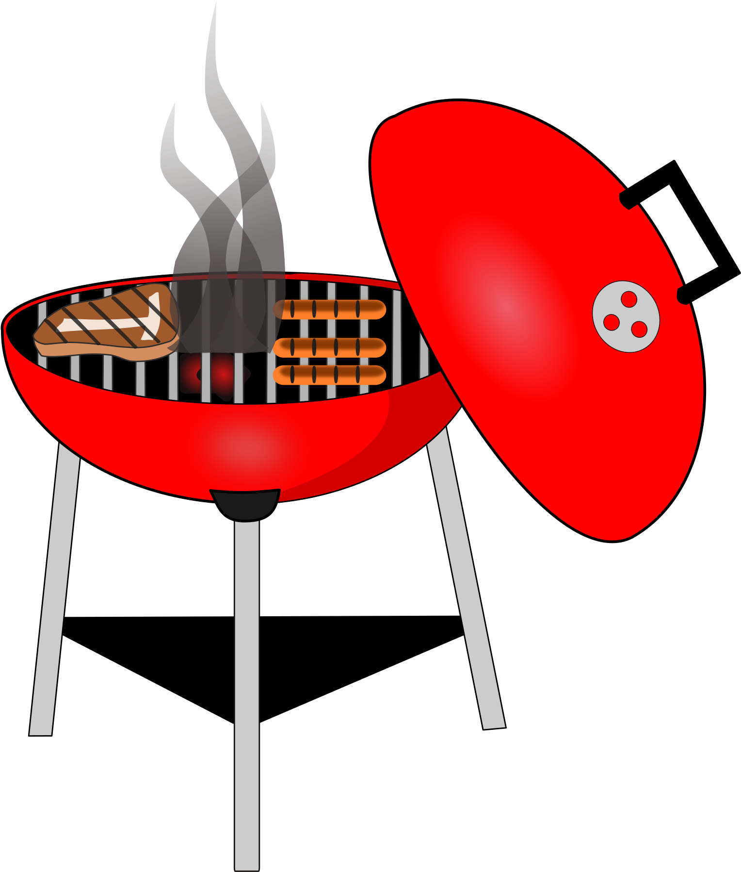 Red Charcoal Grill Cartoon