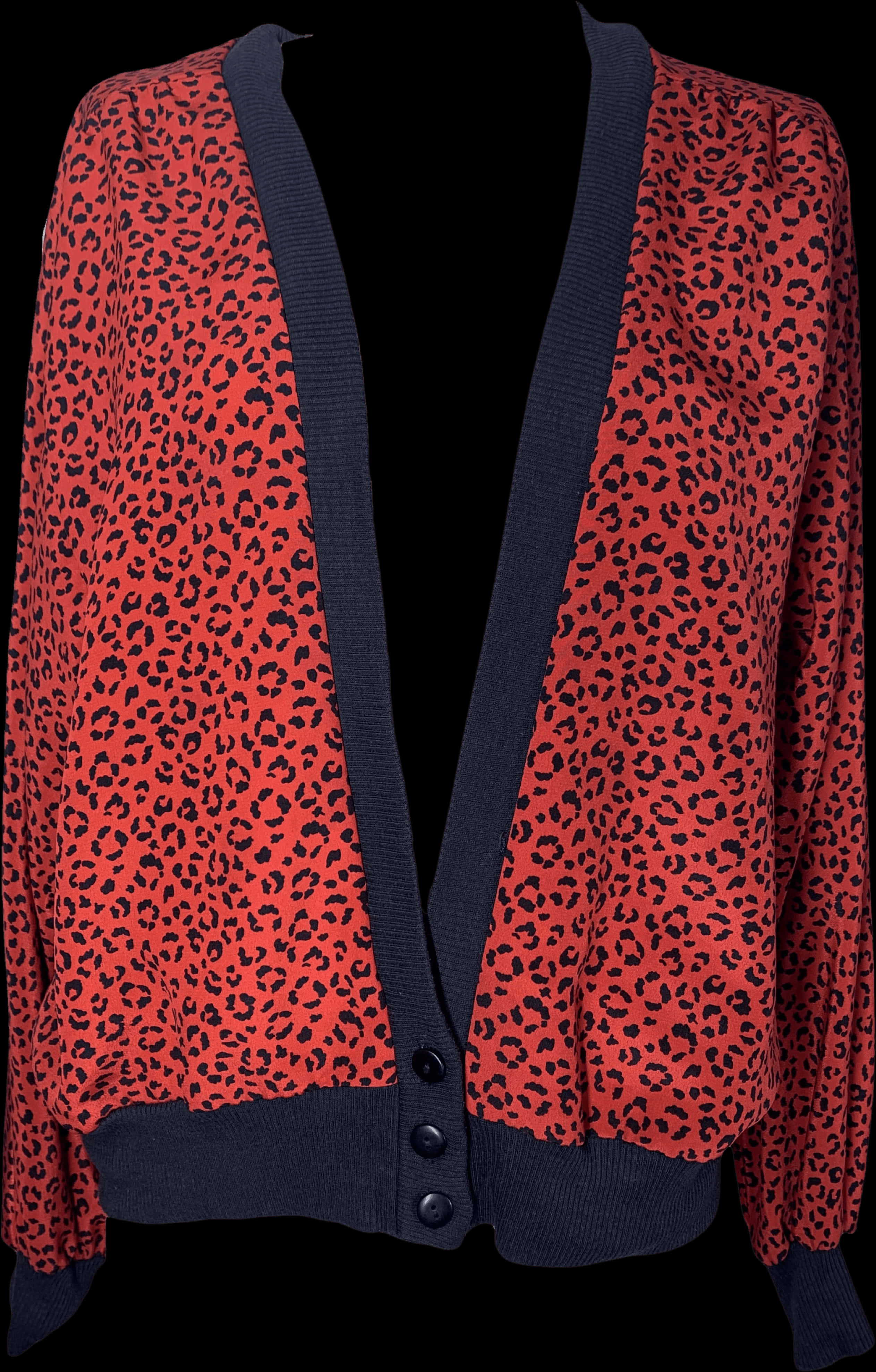 Red Cheetah Print Cardigan