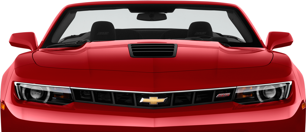 Red Chevrolet Camaro S S Front View