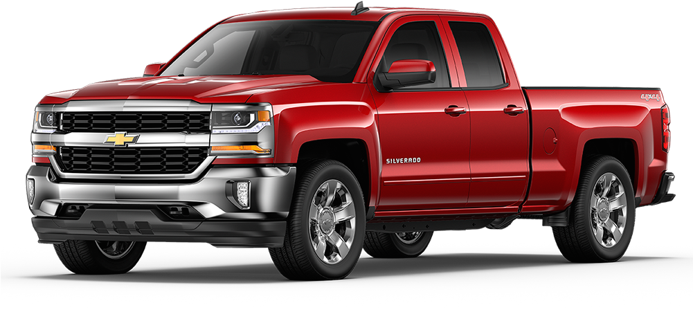 Red Chevrolet Silverado Truck Side View