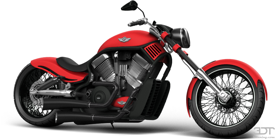 Red Chopper Motorcycle Profile