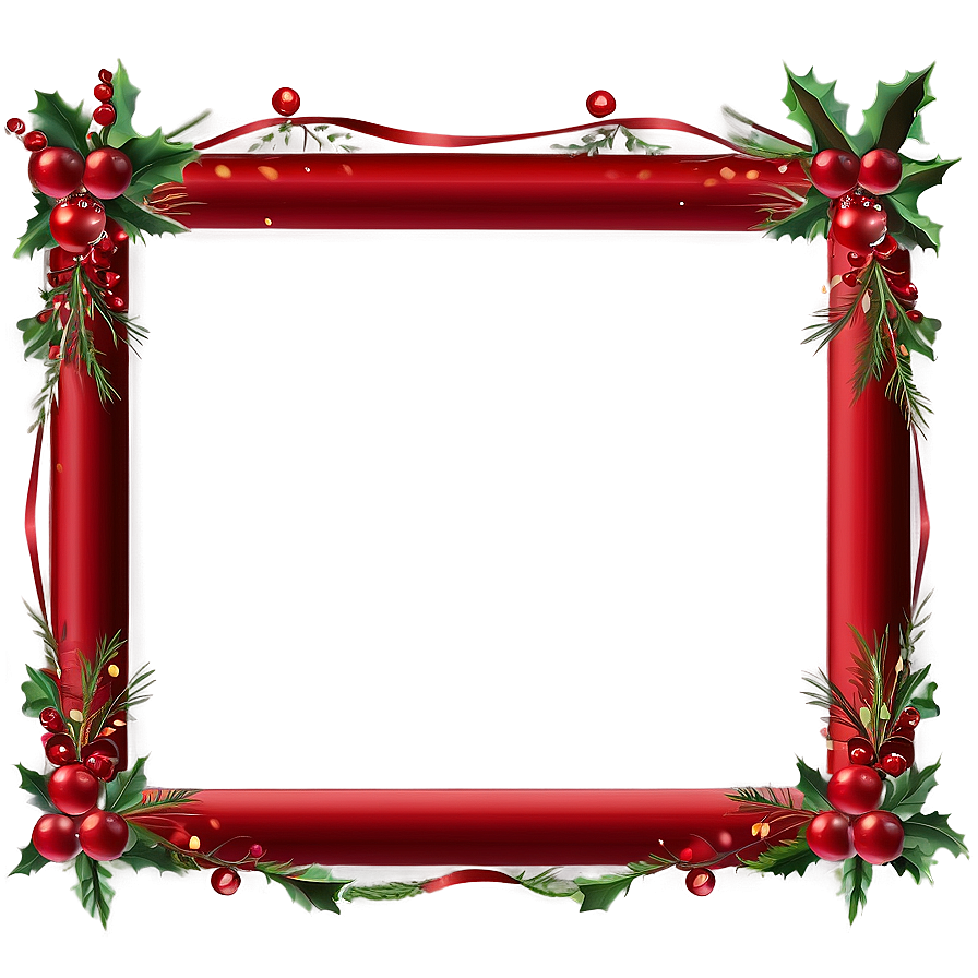 Red Christmas Frame Png 05252024