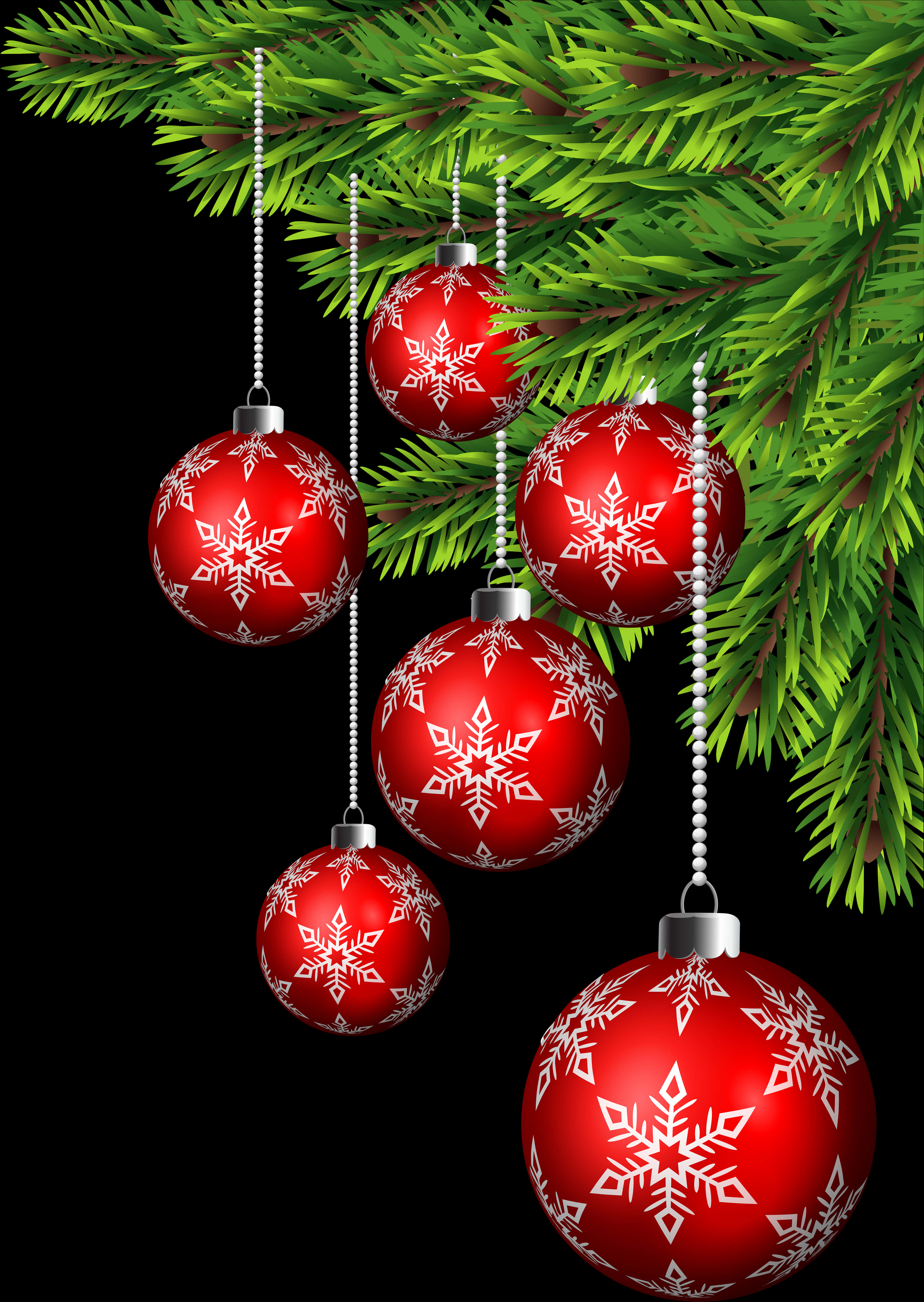 Red Christmas Ornaments Hanging