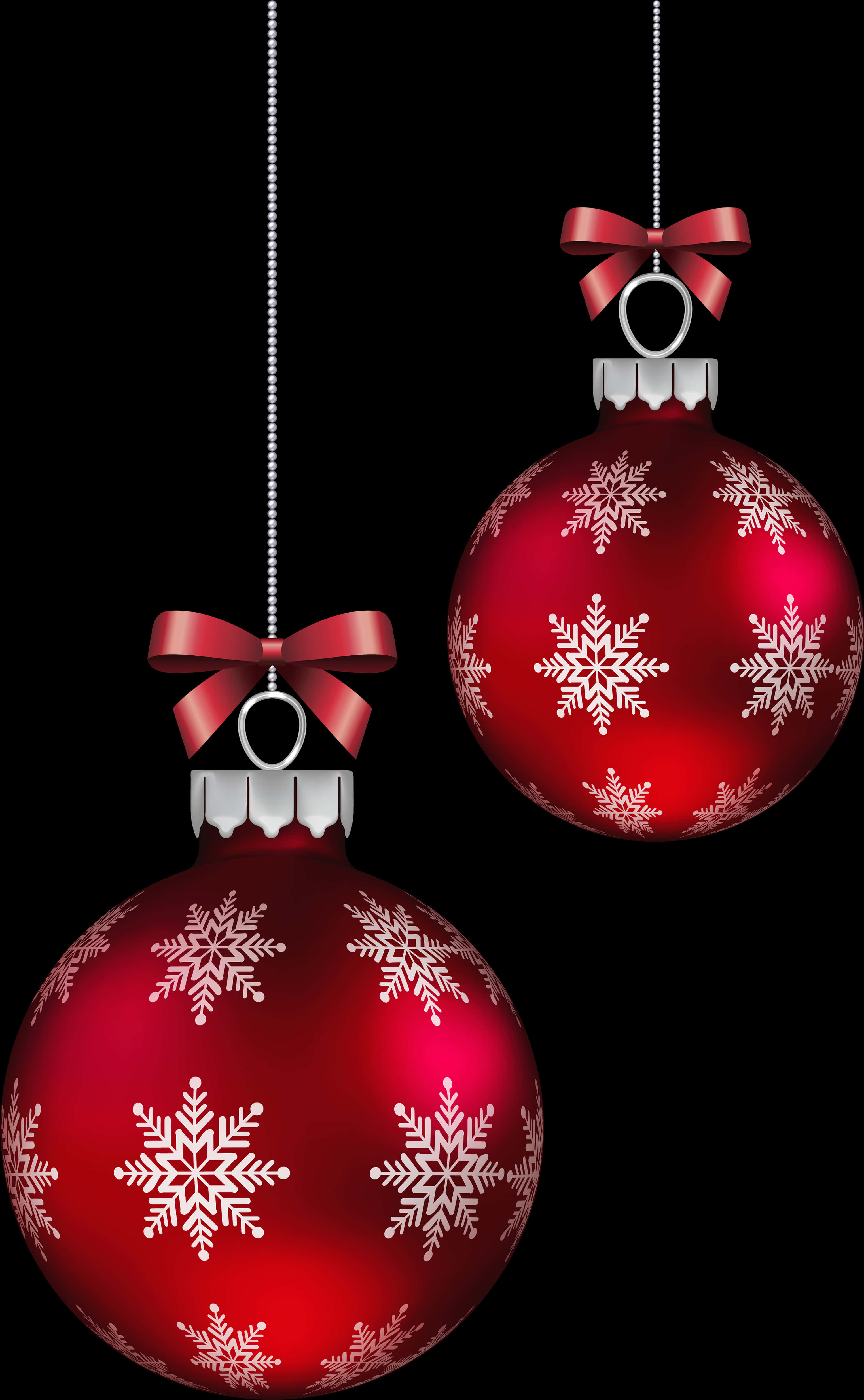 Red Christmas Ornamentswith Snowflakes