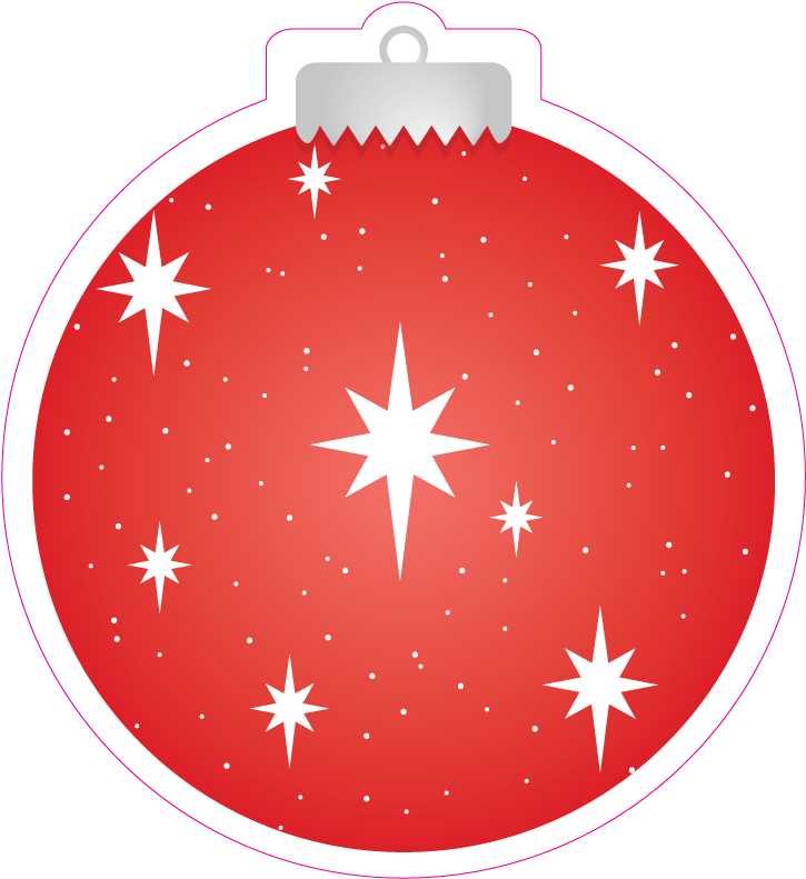 Red Christmas Ornamentwith Star Outlines