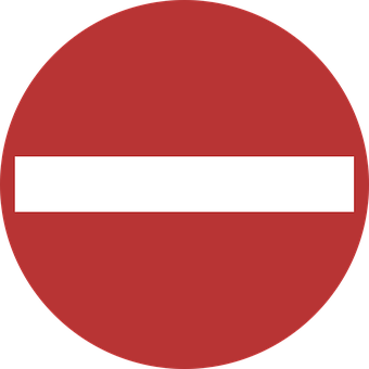 Red Circle White Horizontal Stripe