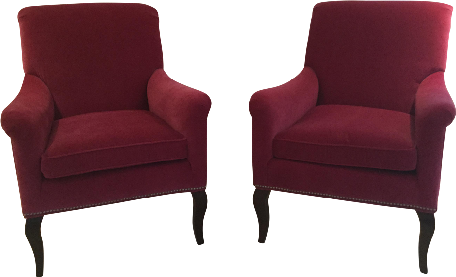 Red Club Chairs Twin Set
