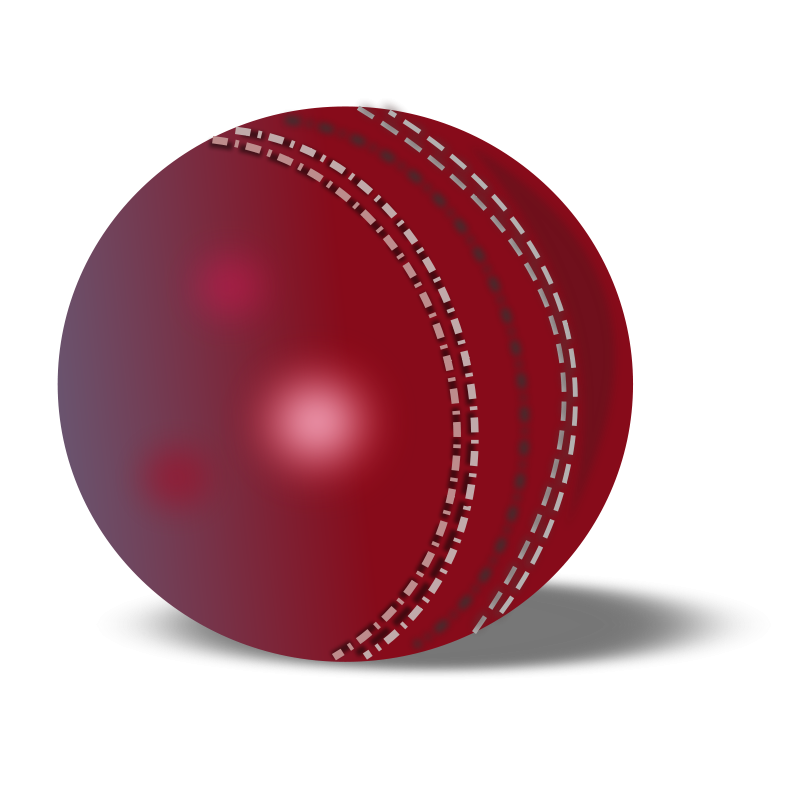 Red Cricket Ball Illustration