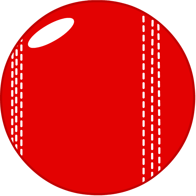 Red Cricket Ball Vector Illustration