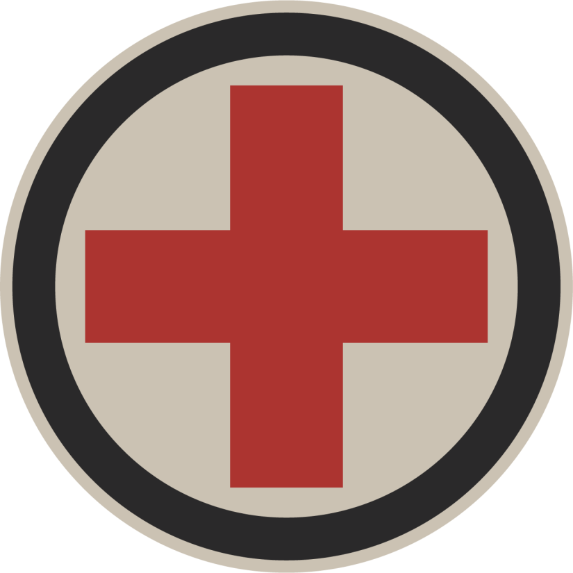 Red Cross Symbolon Blue Background