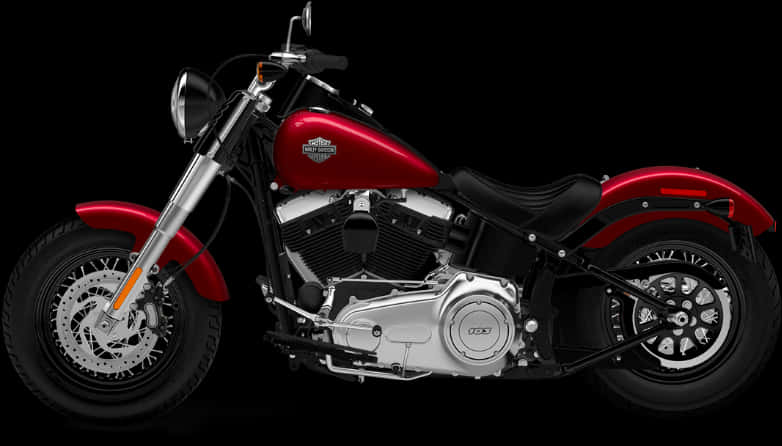 Red Cruiser Motorcycle Black Background