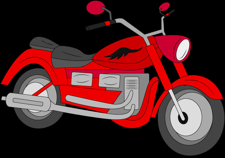 Red Cruiser Motorcycle Illustration