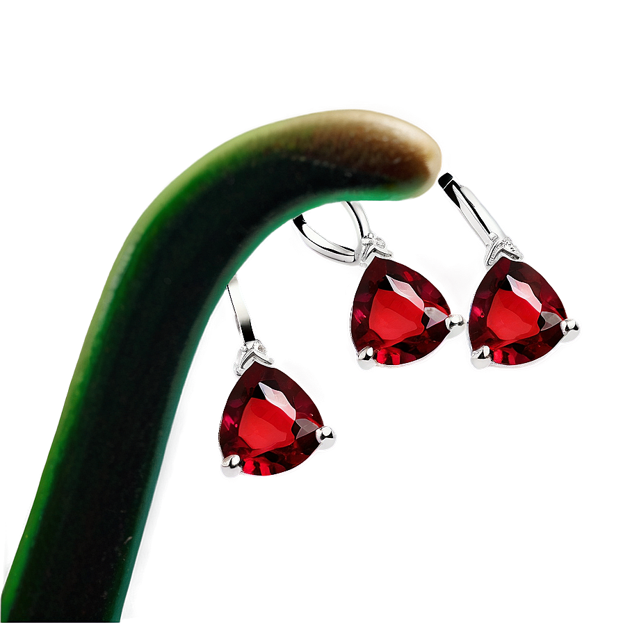 Red Crystal Earrings Png 40