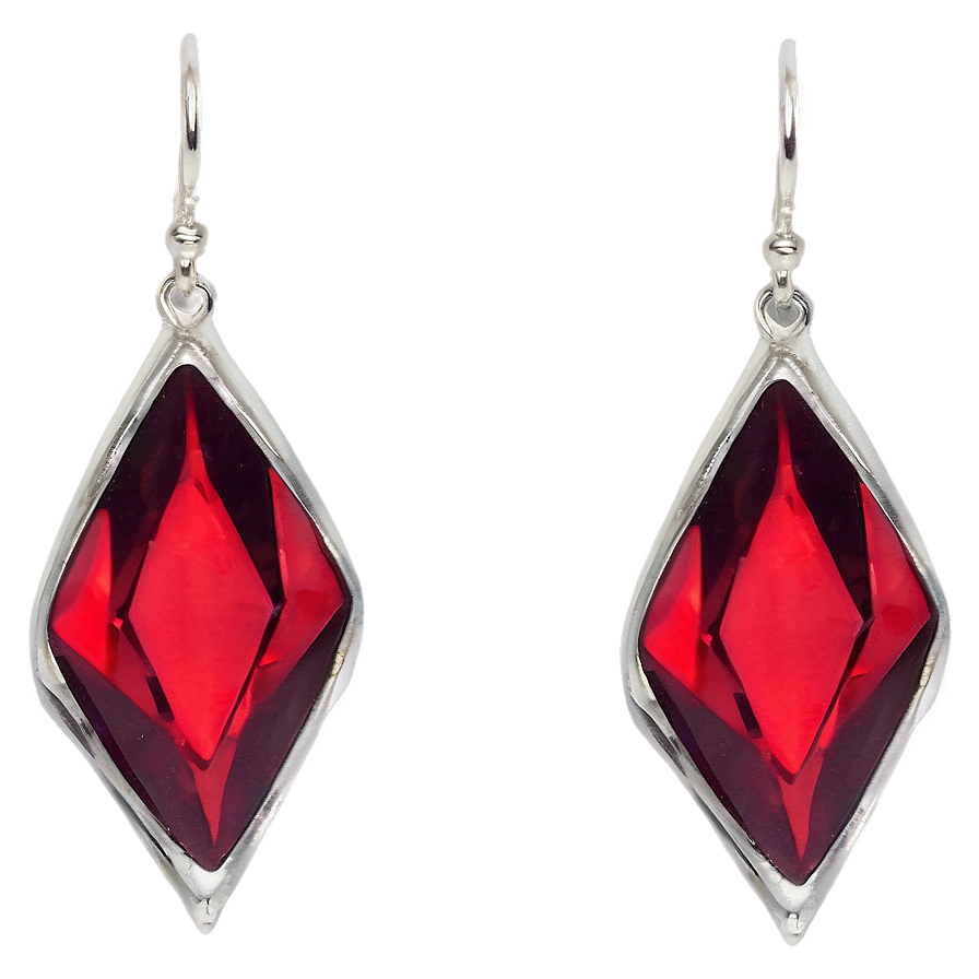 Red Crystal Earrings Png Jle50