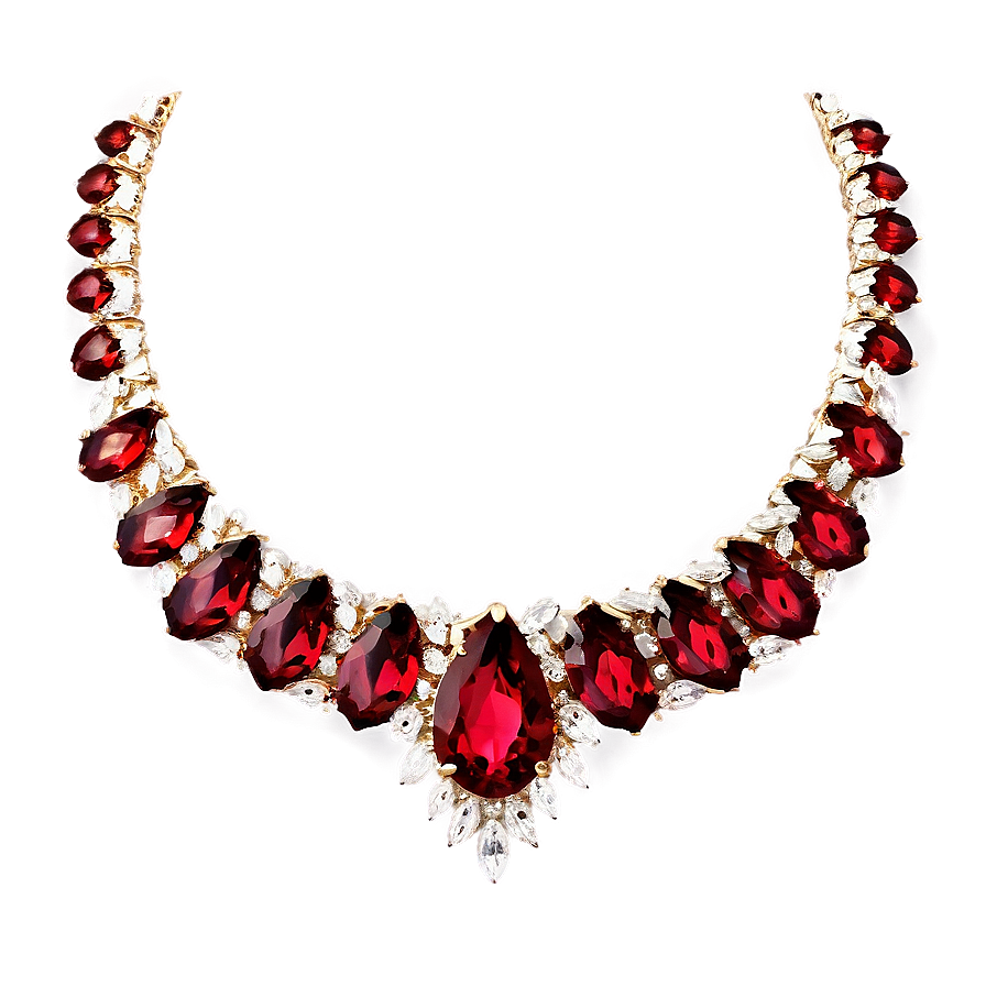 Red Crystal Necklace Png Wsh71