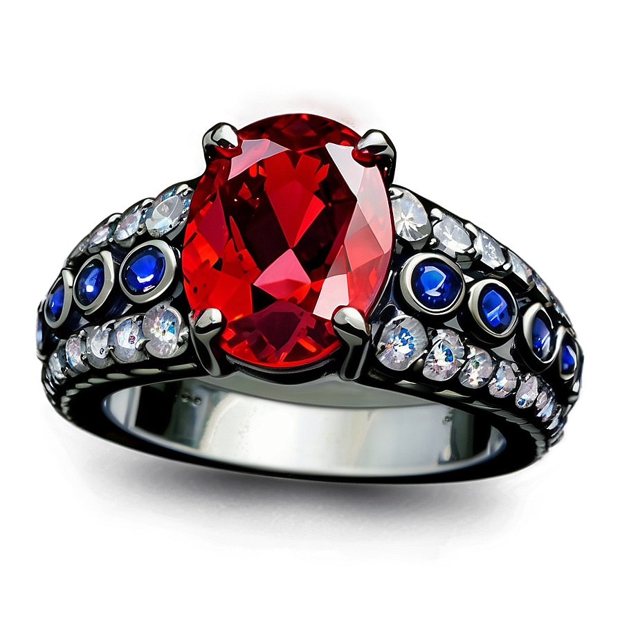 Red Crystal Ring Png Tjk