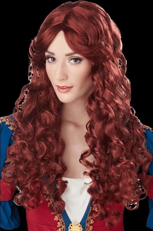Red Curly Wig Costume Accessory