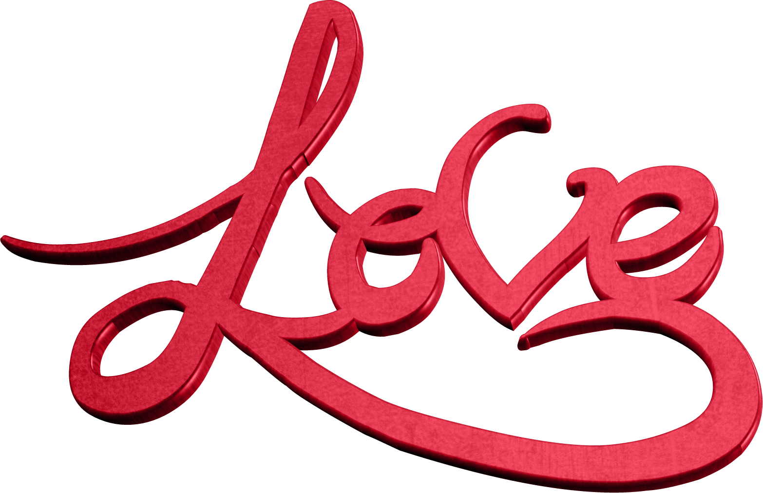 Red Cursive Love Text
