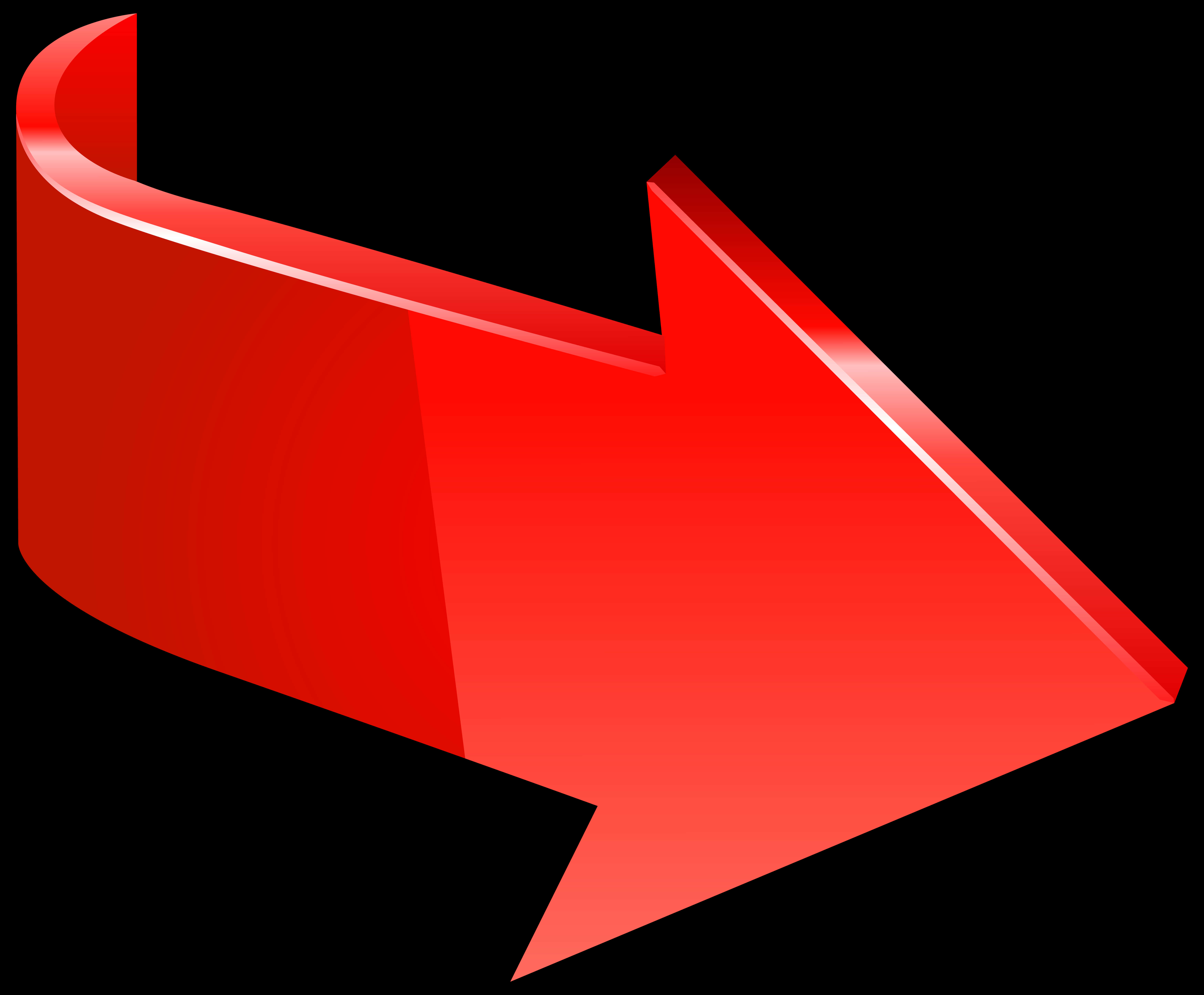 Red Curved Arrow Graphic