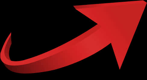 Red Curved Arrow Graphic