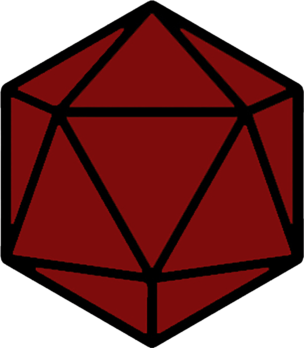 Red D20 Icosahedron Dice