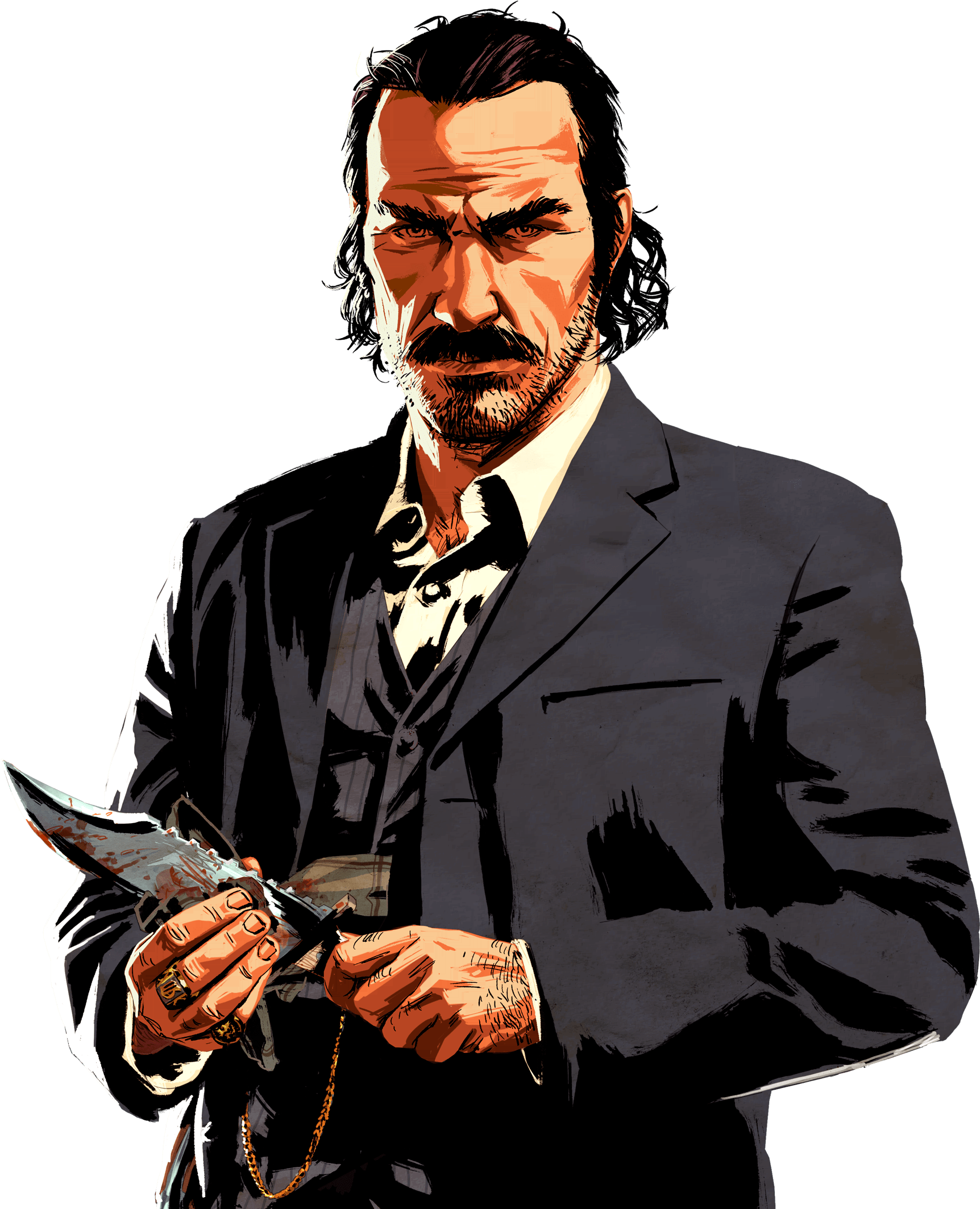 Red Dead Redemption Character With Knife