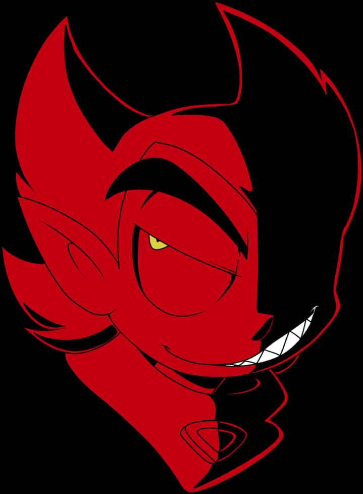Red Devil Cartoon Portrait