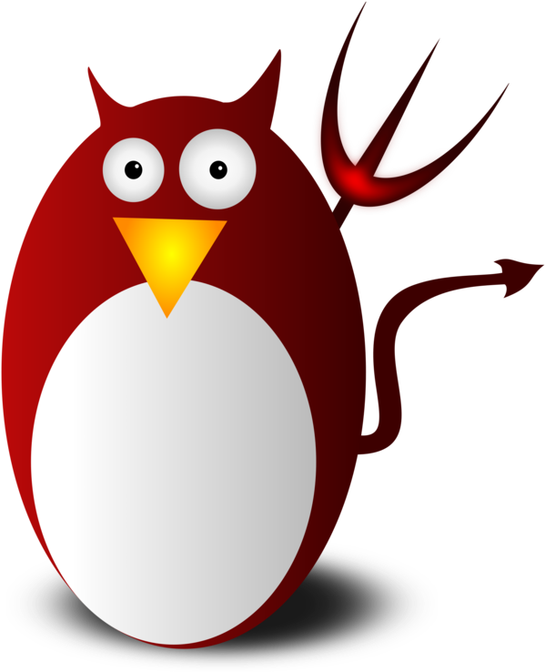 Red Devil Penguin Cartoon