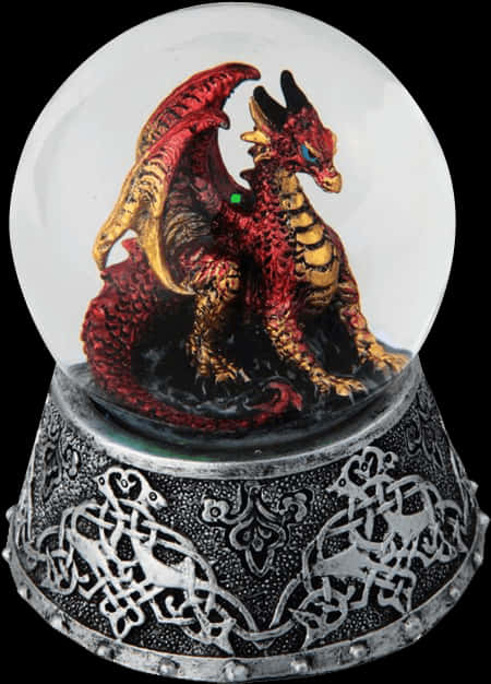 Red Dragon Snow Globe