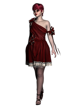 Red Dress3 D Model