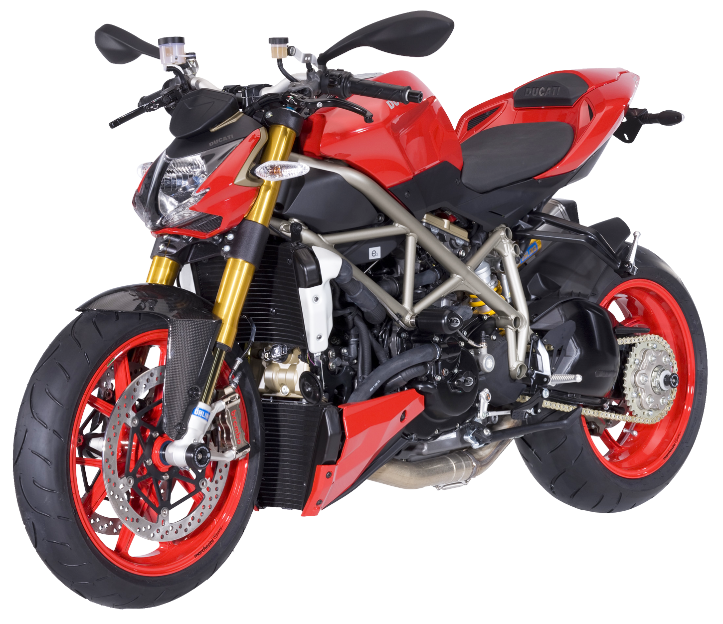 Red Ducati Naked Motorcycle