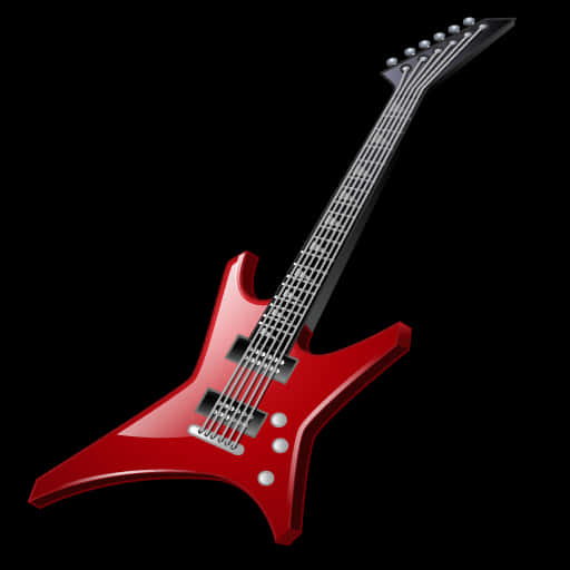 Red Electric Guitar Black Background