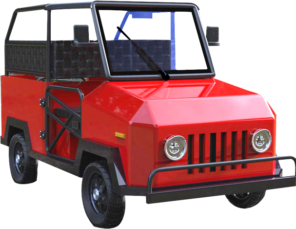 Red Electric Rickshaw Model