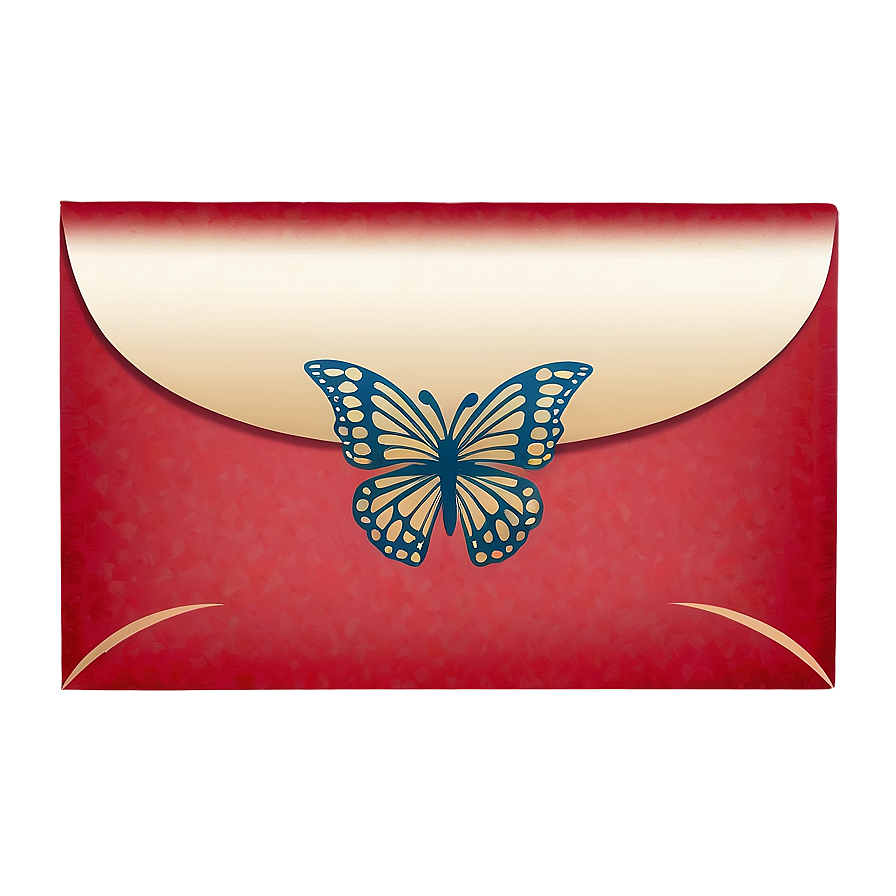 Red Envelope With Butterfly Motif Png Hux29