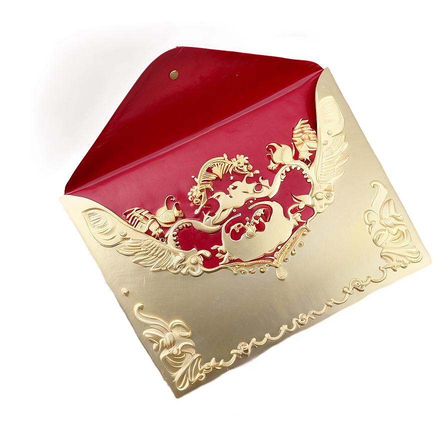 Red Envelope With Embossed Design Png 06292024