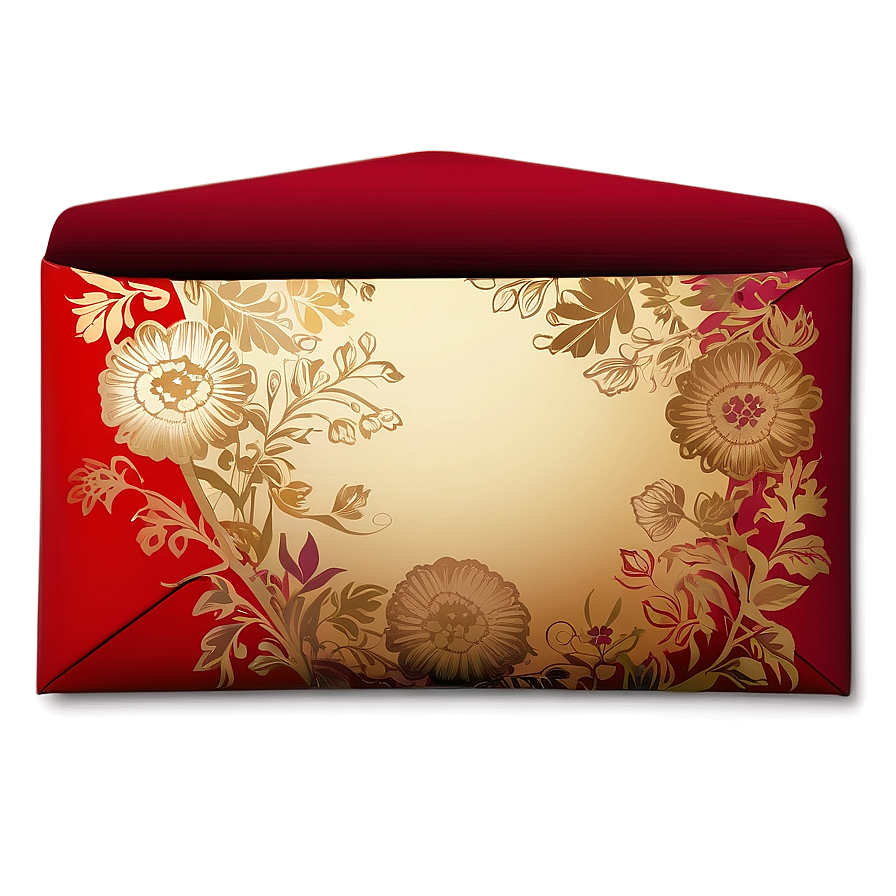 Red Envelope With Floral Pattern Png 06292024