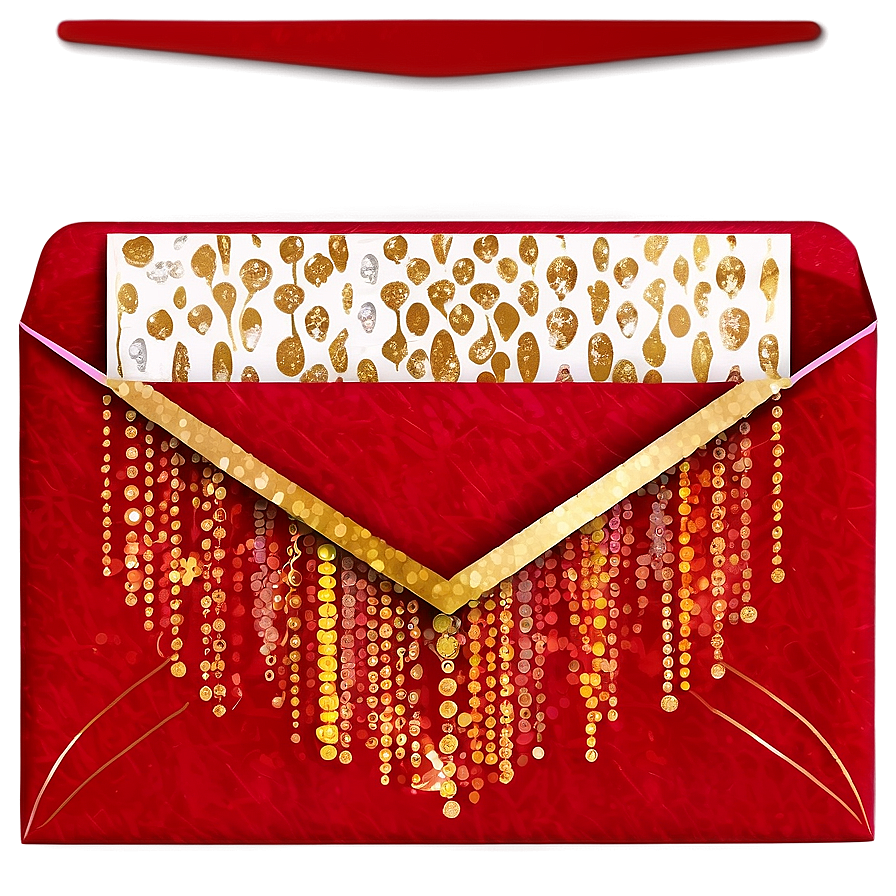 Red Envelope With Glitter Png Ljx96