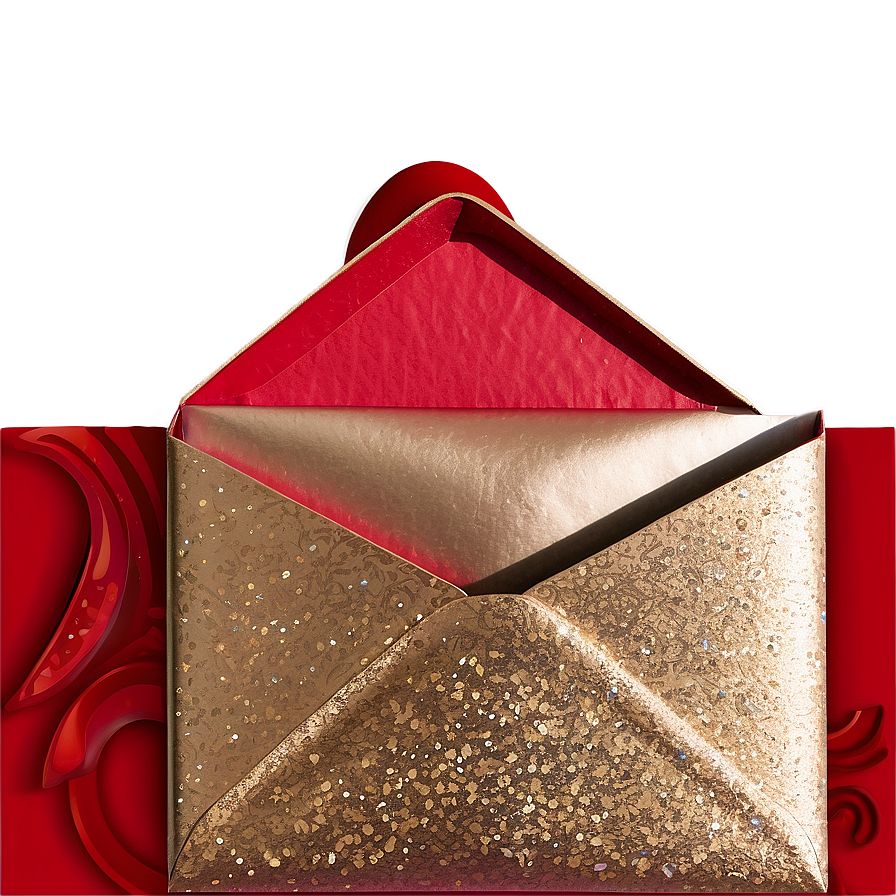 Red Envelope With Glitter Png Ytr