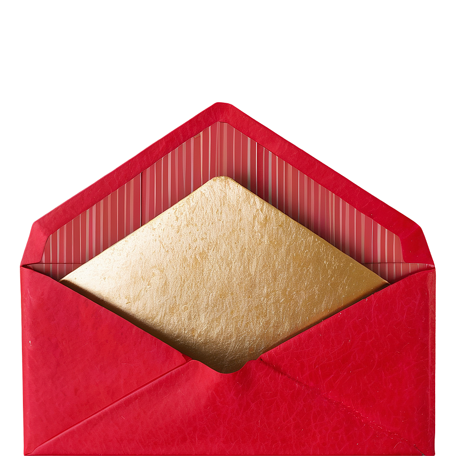 Red Envelope With Gold Accents Png Sih