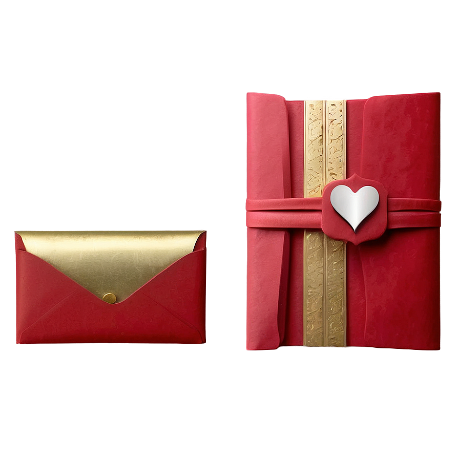 Red Envelope With Heart Png Inj15