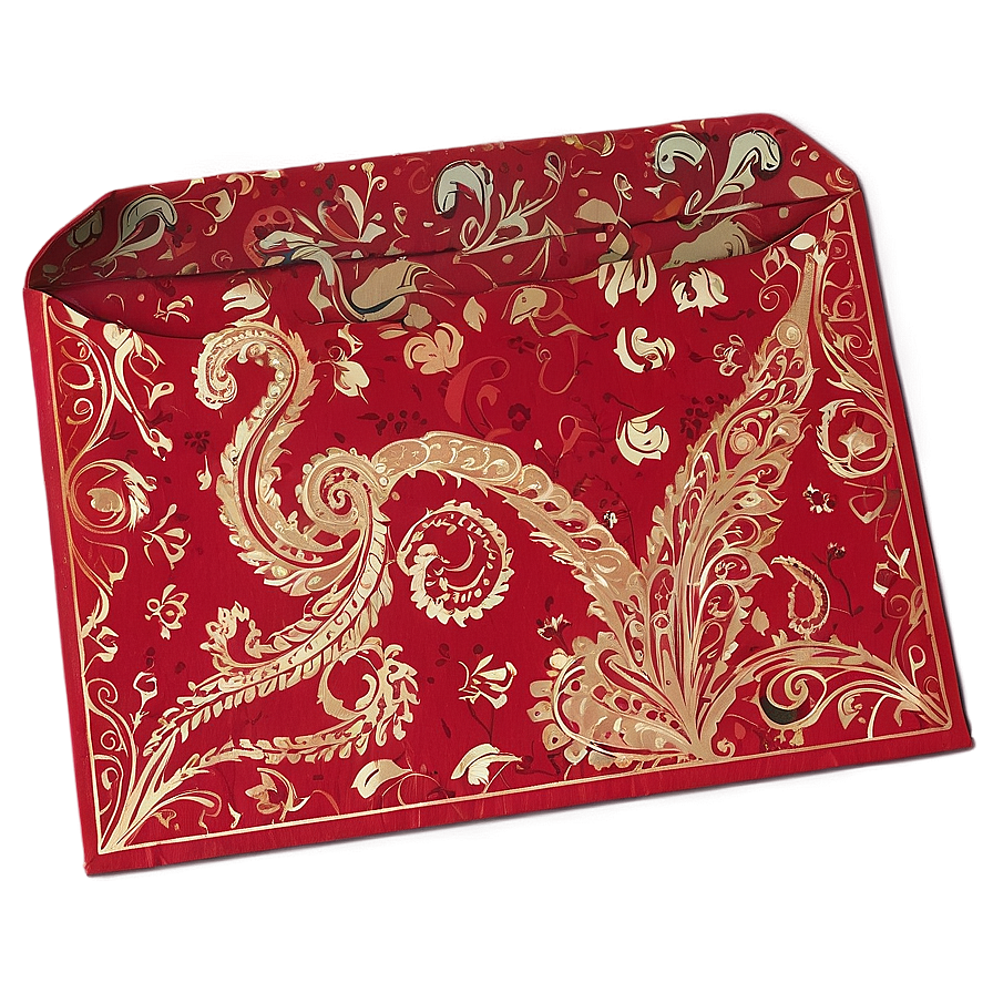 Red Envelope With Paisley Pattern Png 57