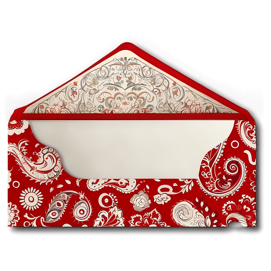 Red Envelope With Paisley Pattern Png Hpi