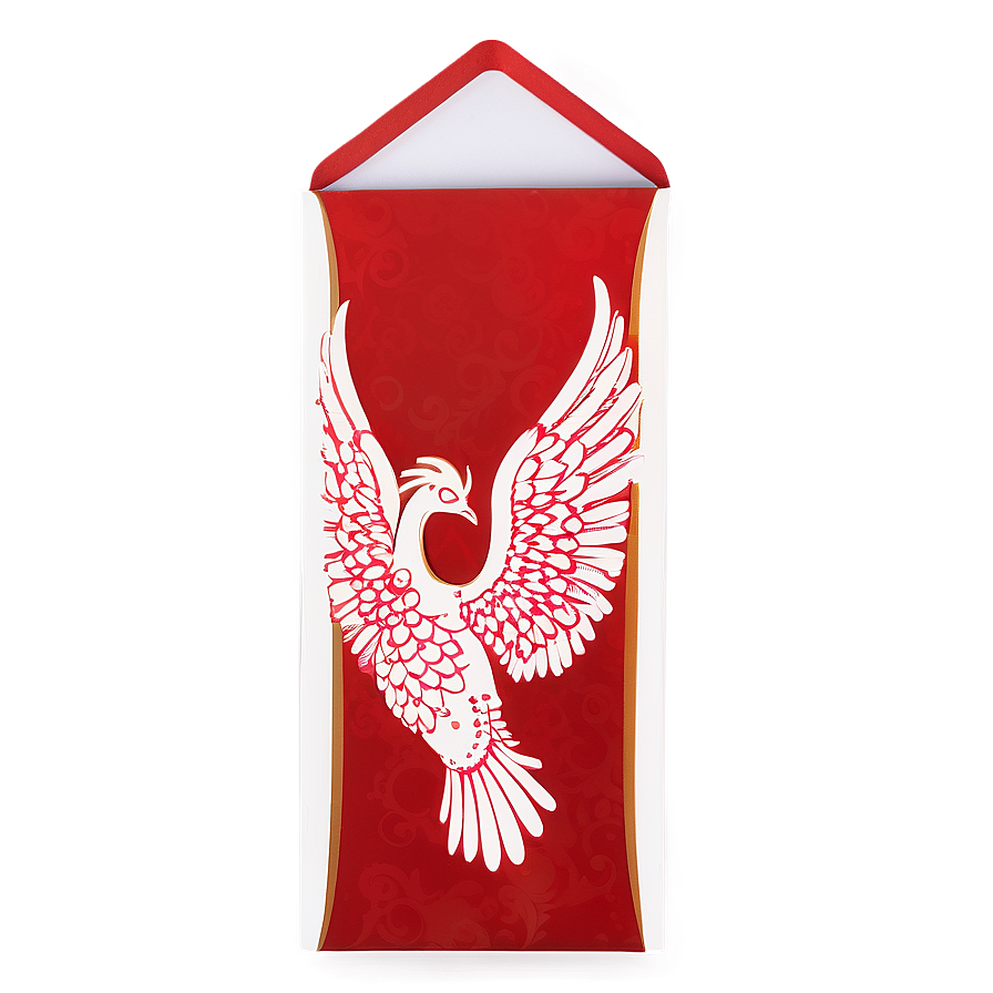 Red Envelope With Phoenix Design Png 06292024